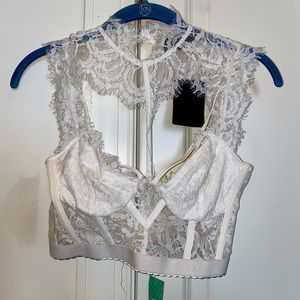 White Lace Crop Top